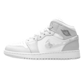 Air Jordan 1 Mid SE GS 'Swoosh Logo - Grey Camo' — UK 13.5 | EU 32 | US 1Y — Front View