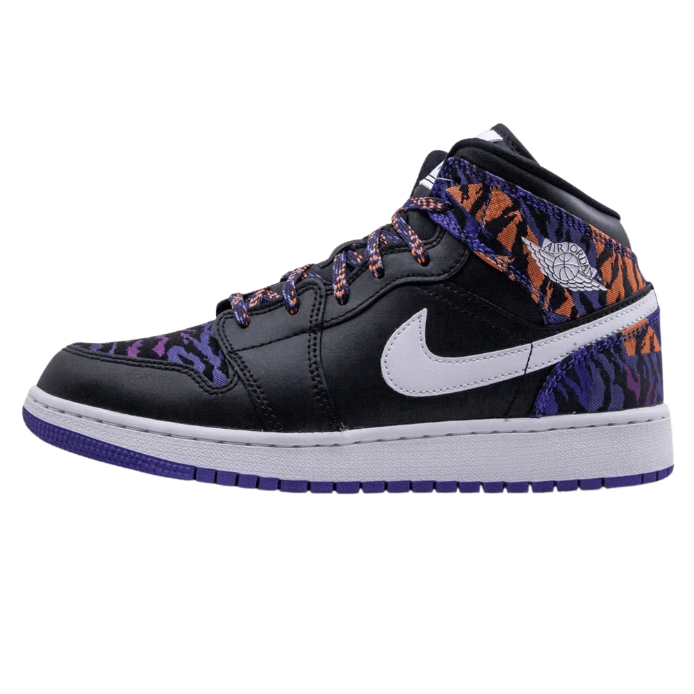 Air Jordan 1 Mid GS 'Tiger Print' — UK 13.5 | EU 32 | US 1Y — Front View
