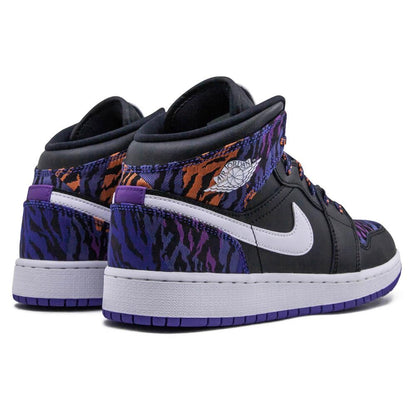 Air Jordan 1 Mid GS 'Tiger Print' — UK 13.5 | EU 32 | US 1Y — Top View