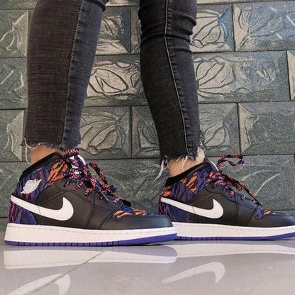Air Jordan 1 Mid GS 'Tiger Print' — UK 13.5 | EU 32 | US 1Y — Lifestyle View