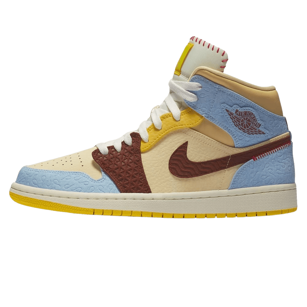 Maison Chateau Rouge x Air Jordan 1 Mid SE 'Fearless' — UK 3 | EU 35.5 | US 3.5 — Front View