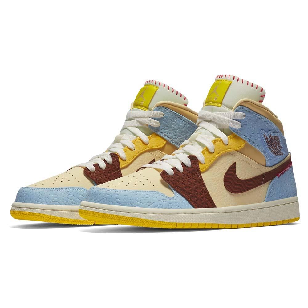 Maison Chateau Rouge x Air Jordan 1 Mid SE 'Fearless' — UK 3 | EU 35.5 | US 3.5 — Side View