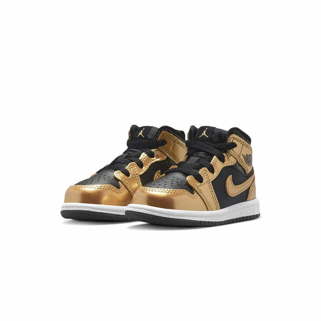 Air Jordan 1 Mid SE TD 'Metallic Gold Black' — UK 0C | EU 15 | US 0C — Side View