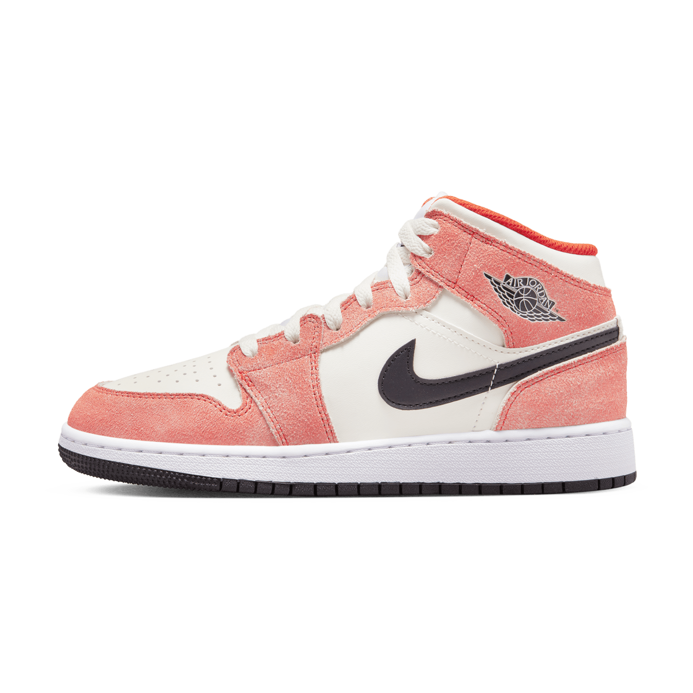 Air Jordan 1 Mid SE GS 'Orange Suede' — UK 13.5 | EU 32 | US 1Y — Front View
