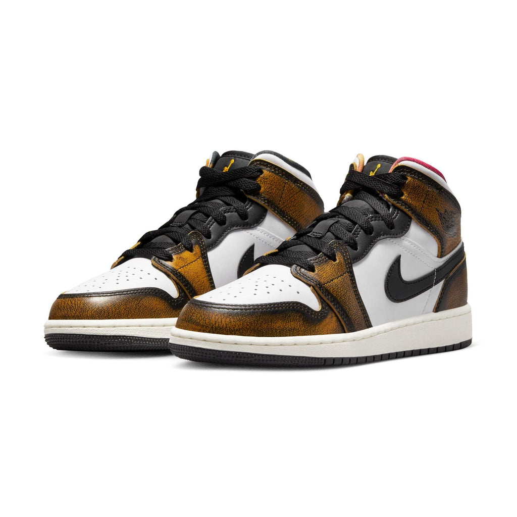 Air Jordan 1 Mid SE GS 'Wear-Away - Taxi' — UK 13.5 | EU 32 | US 1Y — Side View