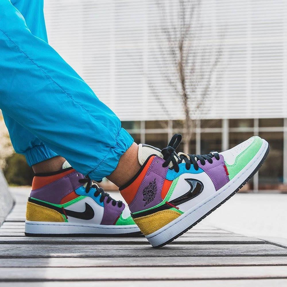 Air Jordan 1 Mid SE Multi-Colour (W) — UK 2.5 | EU 35.5 | US 5 — Top View