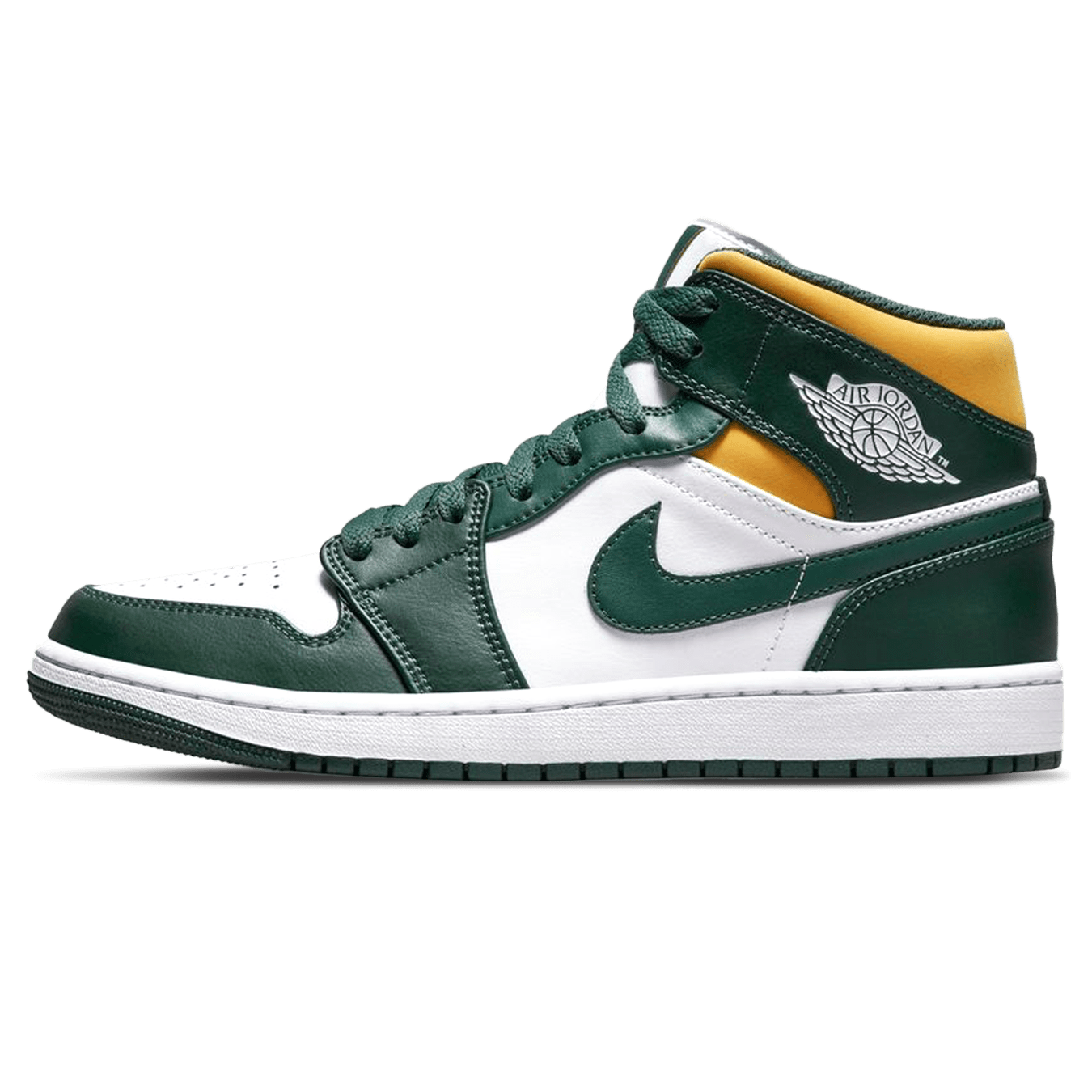 Air Jordan 1 Mid 'Sonics' 2021 — UK 3 | EU 35.5 | US 3.5 — Front View