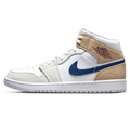 Air Jordan 1 Mid 'Tan Suede Navy' — UK 3 | EU 35.5 | US 3.5 — Front View