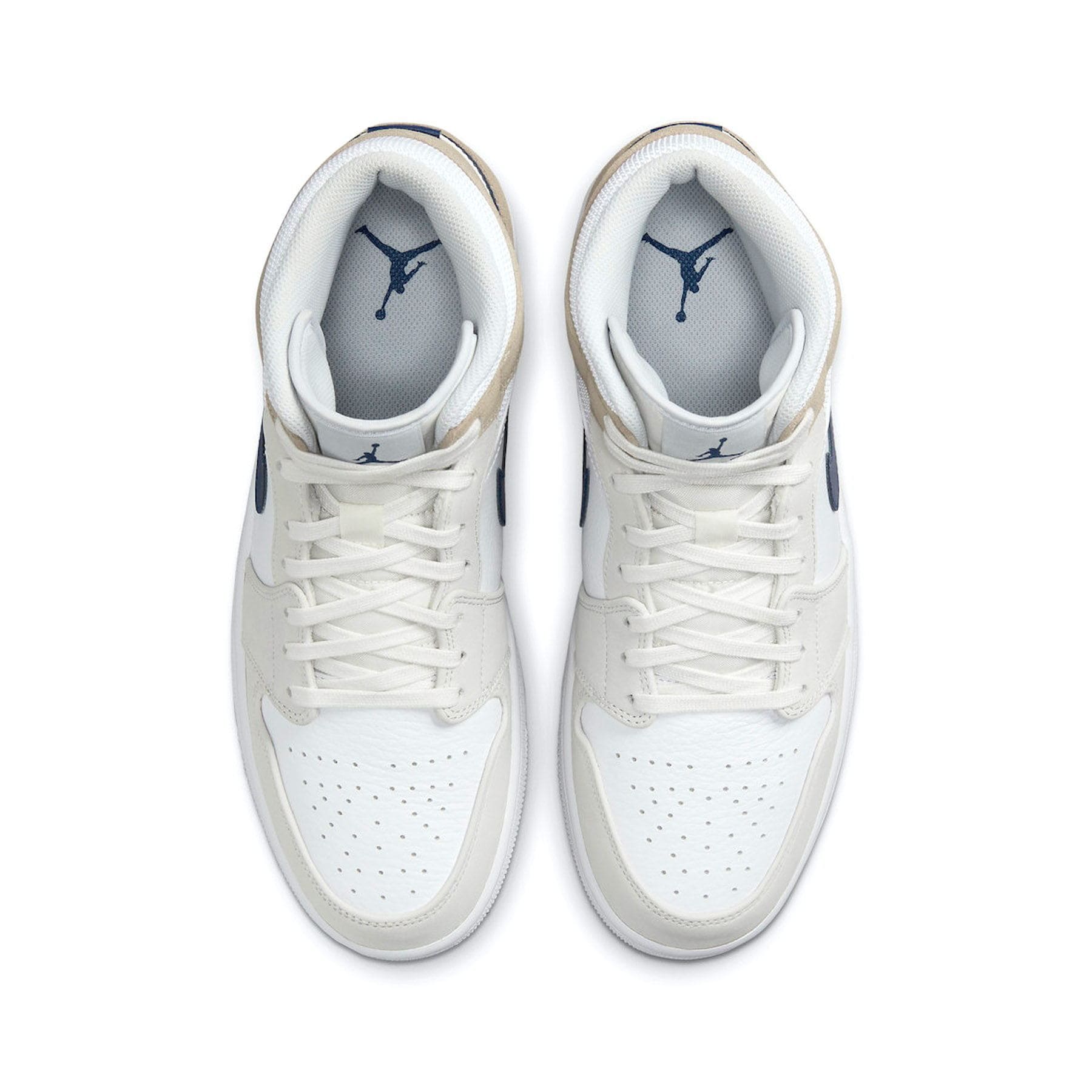 Air Jordan 1 Mid 'Tan Suede Navy' — UK 3 | EU 35.5 | US 3.5 — Back View