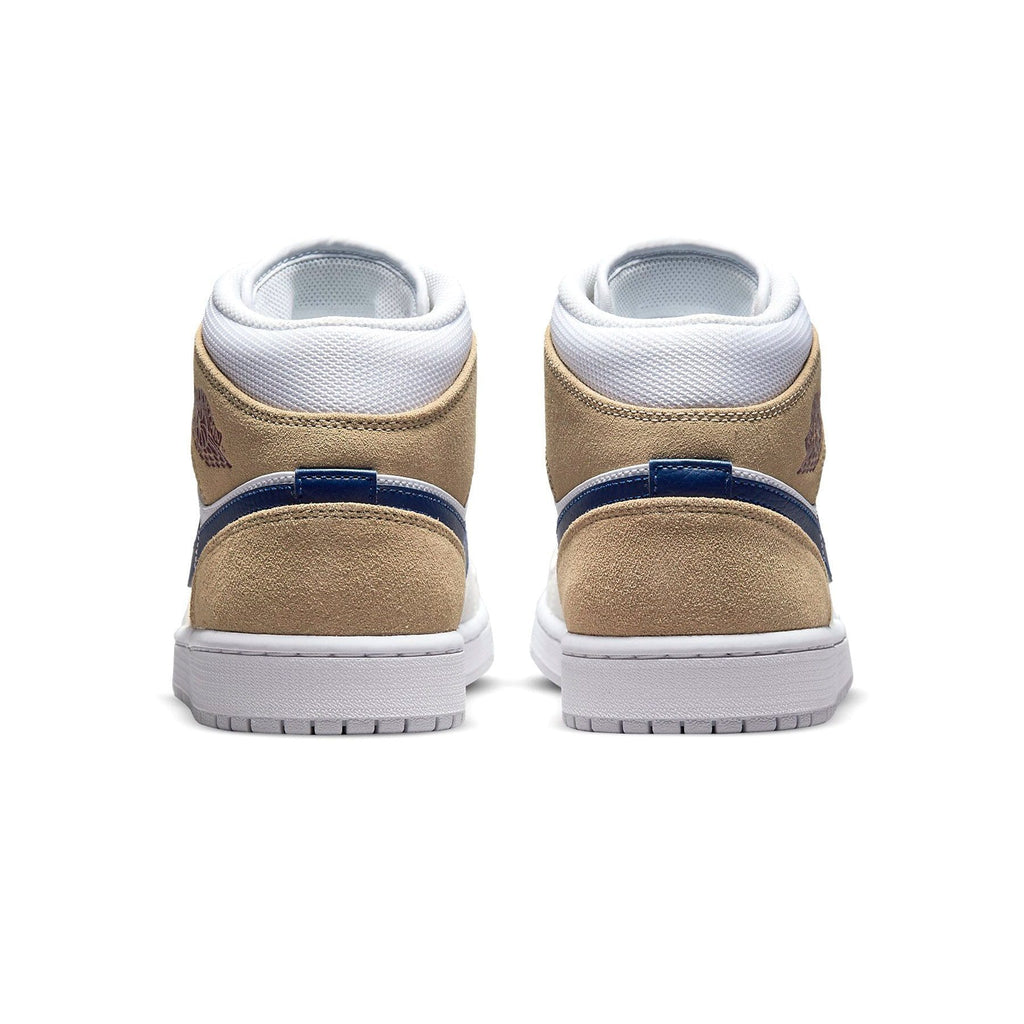 Air Jordan 1 Mid 'Tan Suede Navy' — UK 3 | EU 35.5 | US 3.5 — Top View