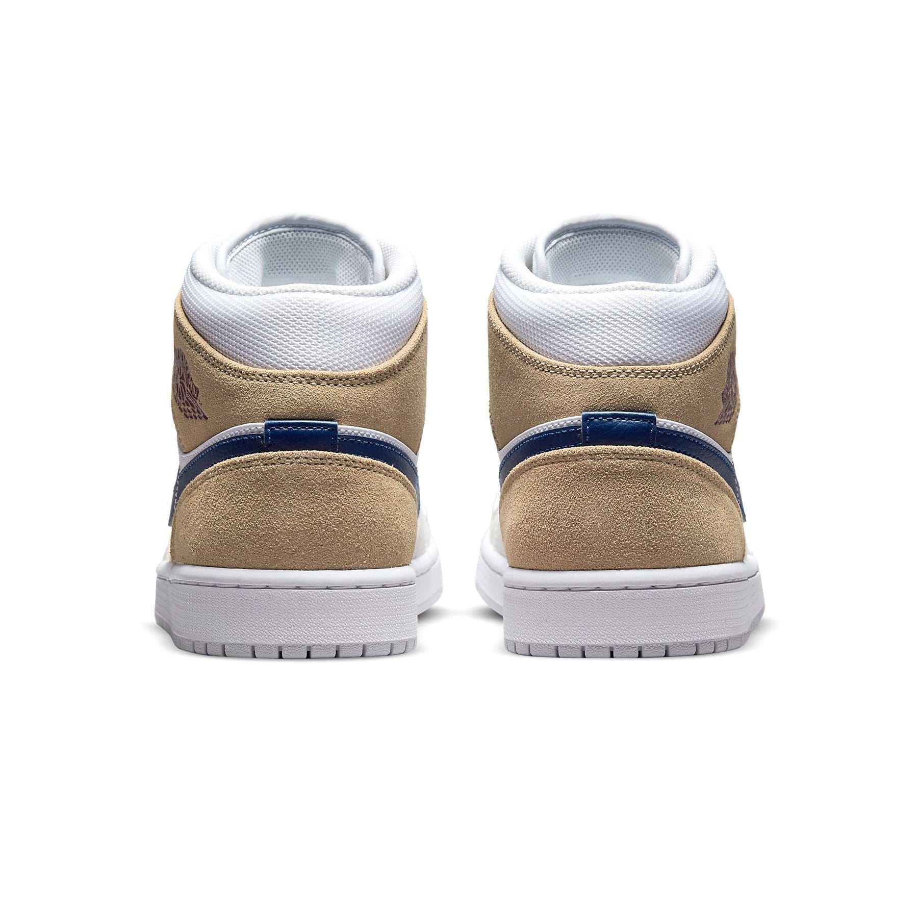 Air Jordan 1 Mid 'Tan Suede Navy' — UK 3 | EU 35.5 | US 3.5 — Top View
