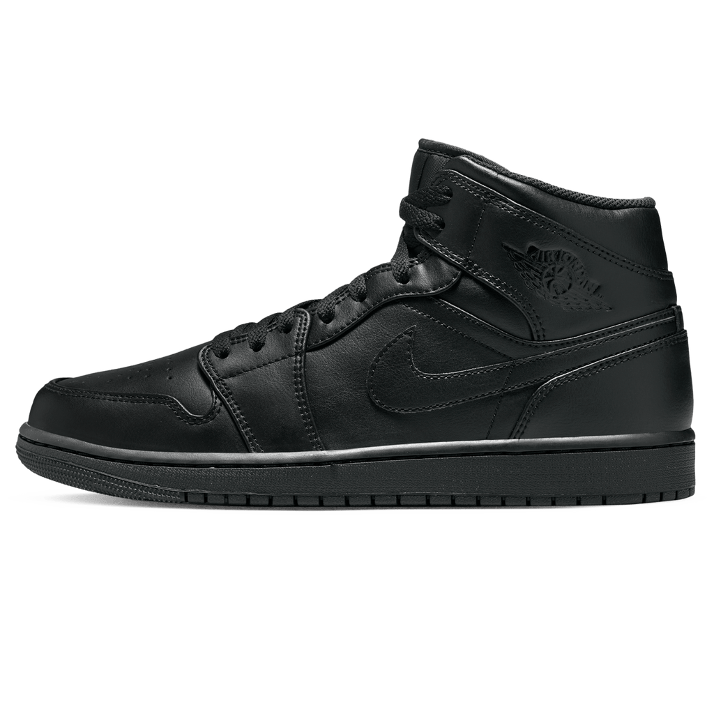 Air Jordan 1 Mid 'Triple Black' 2022 — UK 3 | EU 35.5 | US 3.5 — Front View