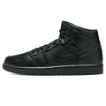 Air Jordan 1 Mid 'Triple Black' 2022 — UK 3 | EU 35.5 | US 3.5 — Front View