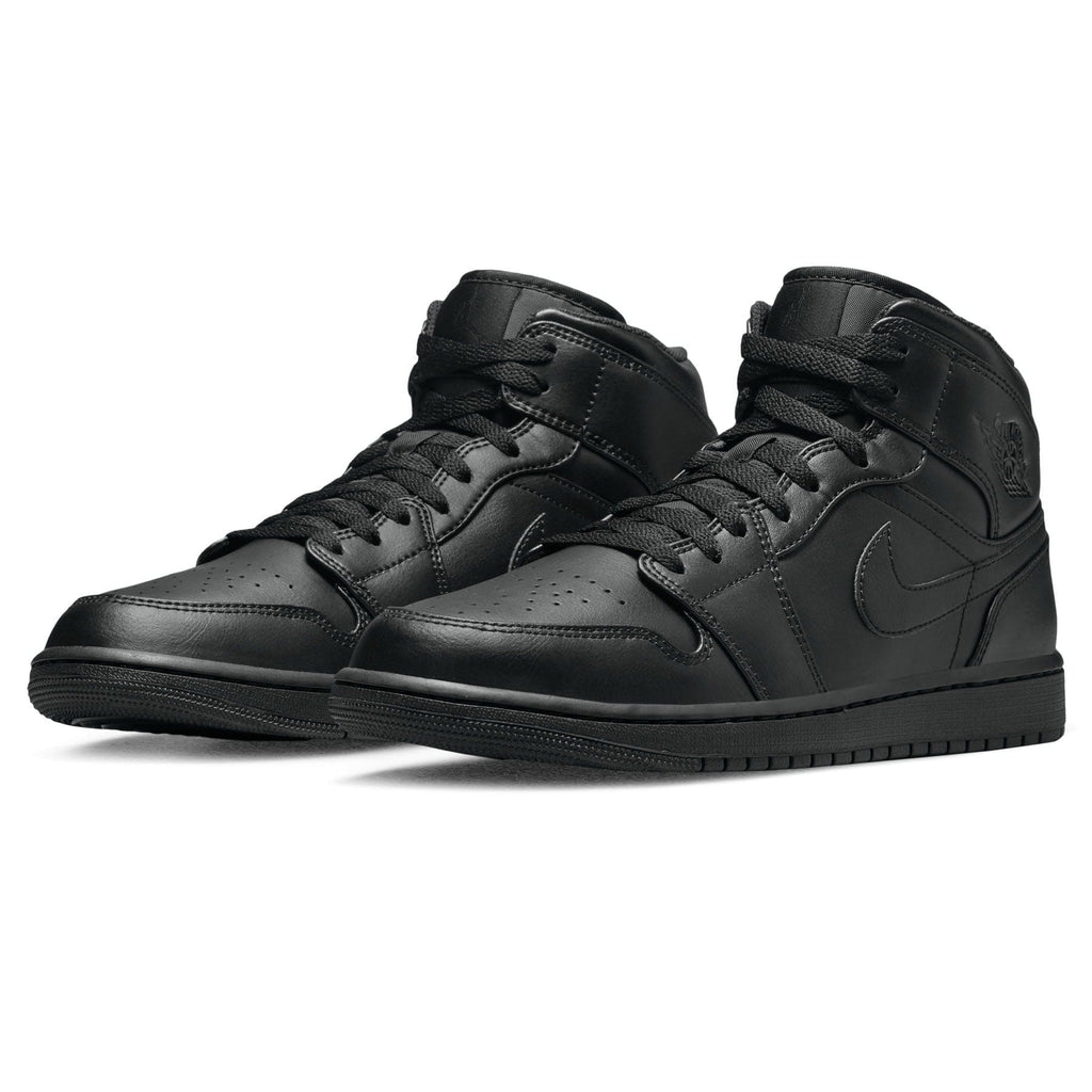 Air Jordan 1 Mid 'Triple Black' 2022 — UK 3 | EU 35.5 | US 3.5 — Side View