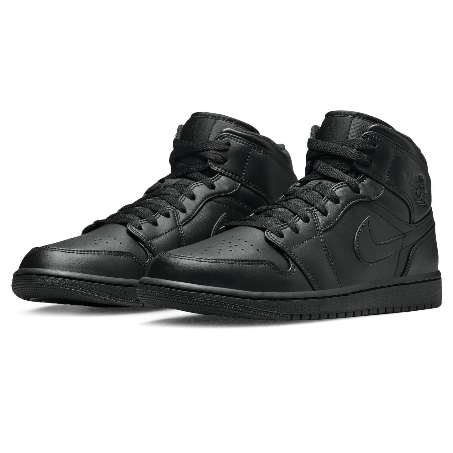 Air Jordan 1 Mid 'Triple Black' 2022 — UK 3 | EU 35.5 | US 3.5 — Side View