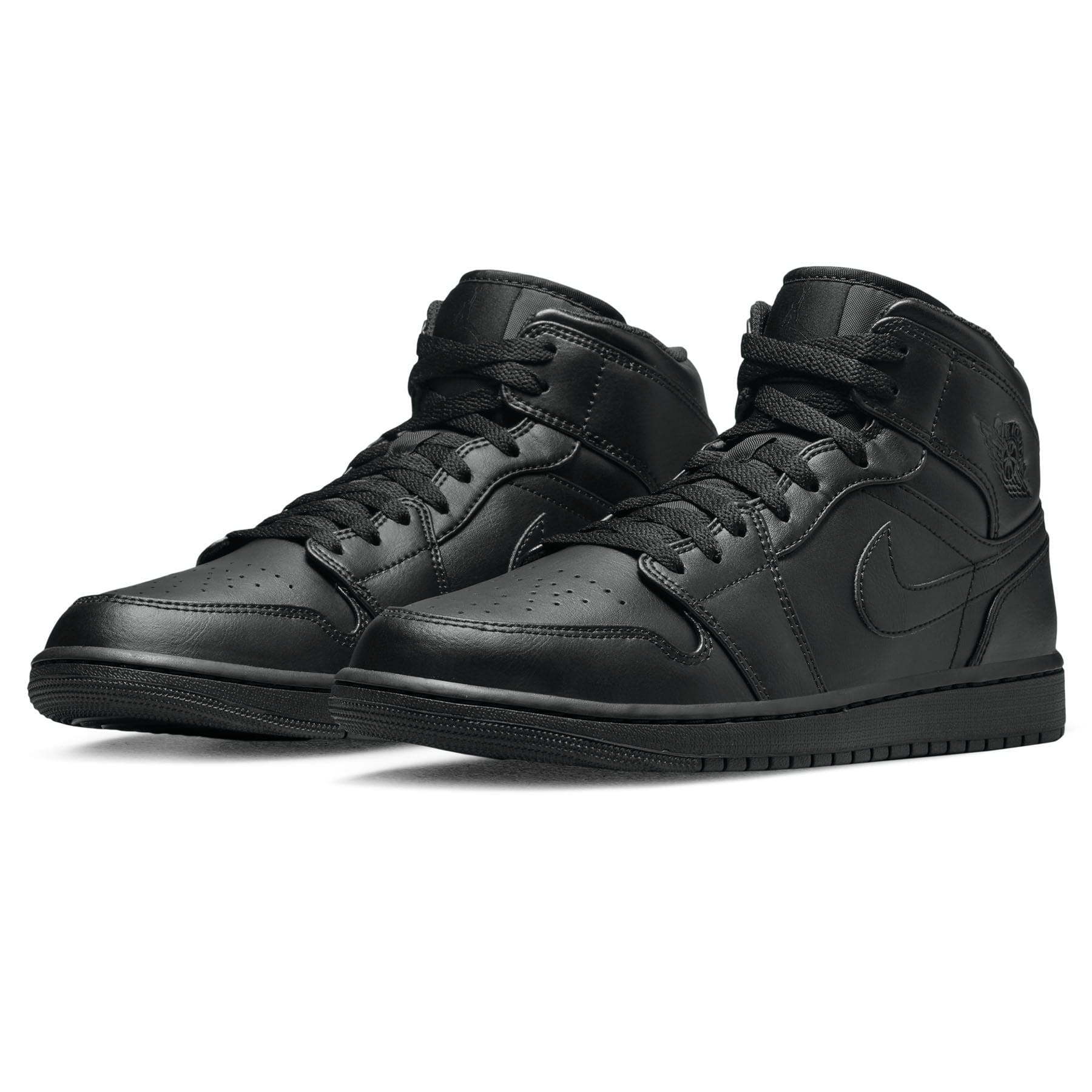 Air Jordan 1 Mid 'Triple Black' 2022 — UK 3 | EU 35.5 | US 3.5 — Side View