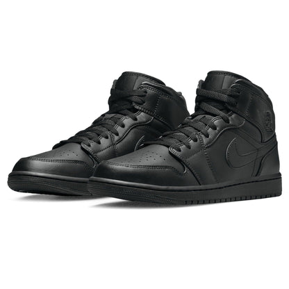 Air Jordan 1 Mid 'Triple Black' 2022 — UK 3 | EU 35.5 | US 3.5 — Side View