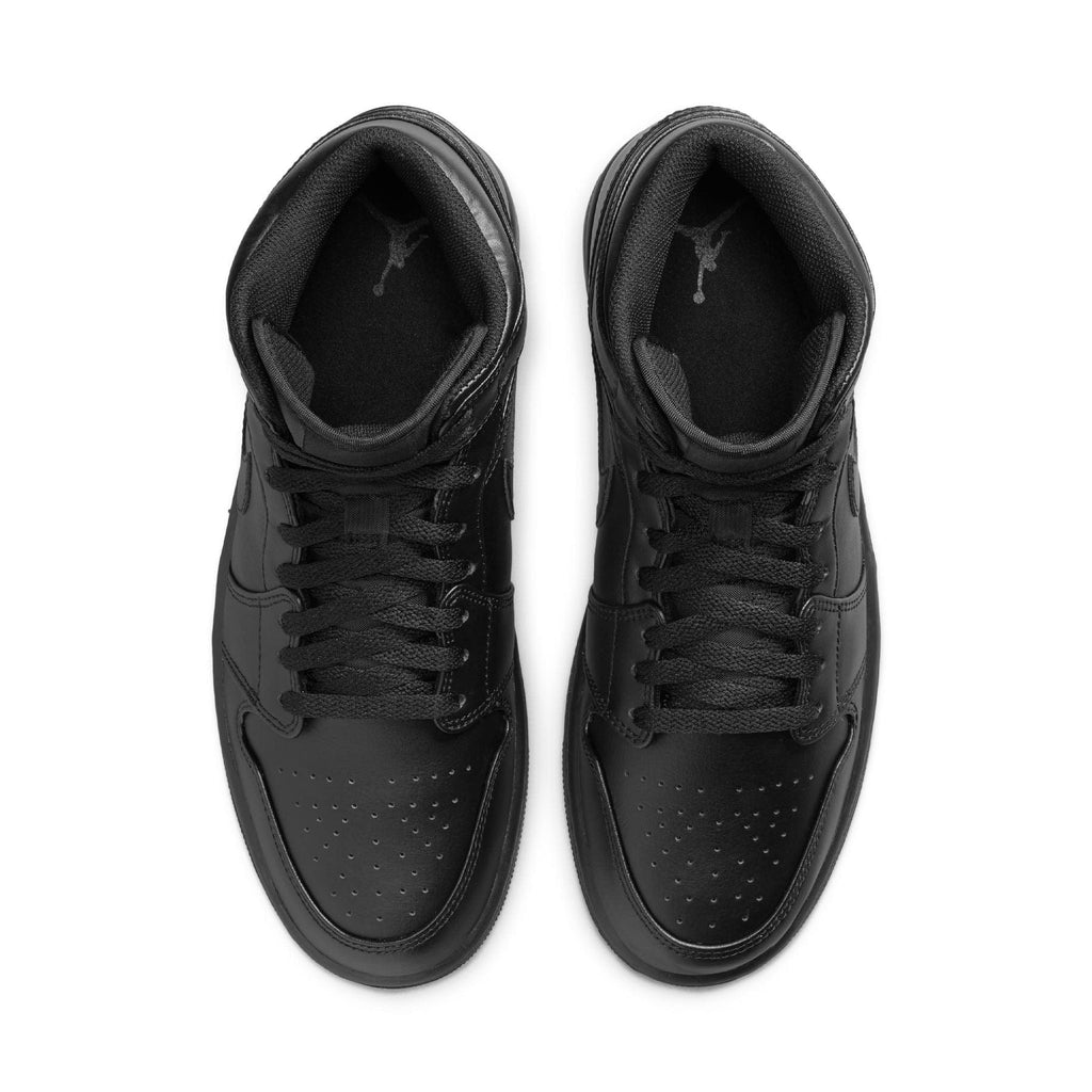 Air Jordan 1 Mid 'Triple Black' 2022 — UK 3 | EU 35.5 | US 3.5 — Detail View