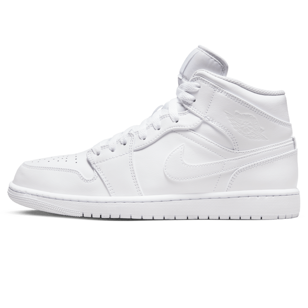 Air Jordan 1 Mid 'Triple White' 2022 — UK 3 | EU 35.5 | US 3.5 — Front View