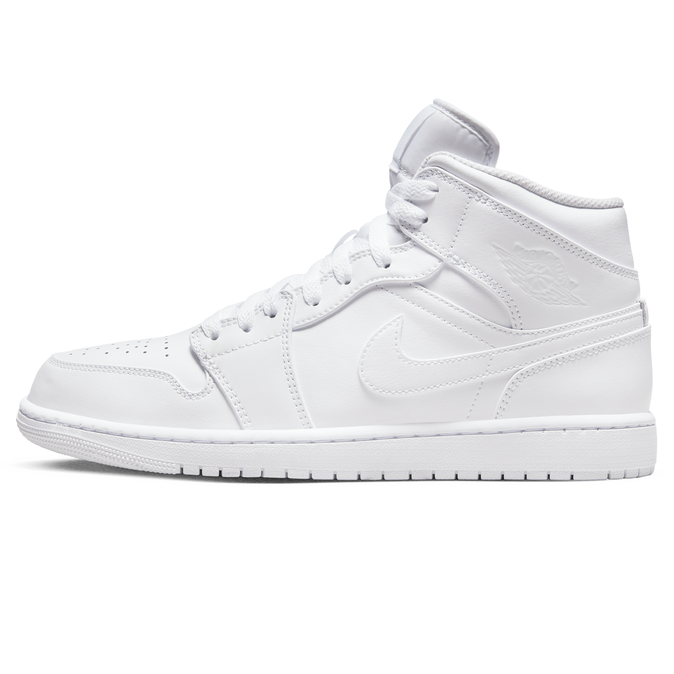 Air Jordan 1 Mid 'Triple White' 2022 — UK 3 | EU 35.5 | US 3.5 — Front View