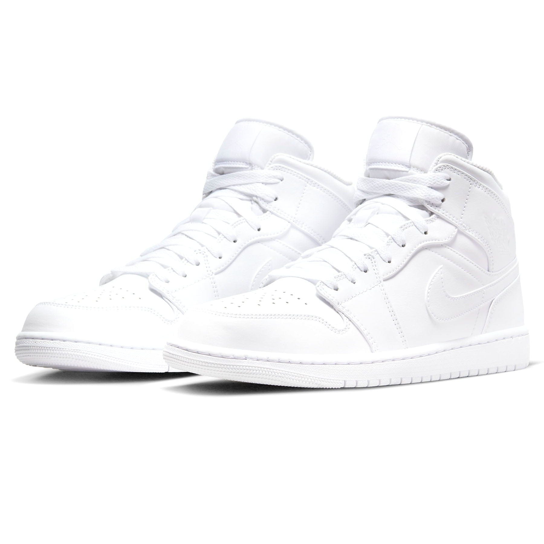 Air Jordan 1 Mid 'Triple White' 2022 — UK 3 | EU 35.5 | US 3.5 — Side View