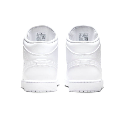 Air Jordan 1 Mid 'Triple White' 2022 — UK 3 | EU 35.5 | US 3.5 — Top View