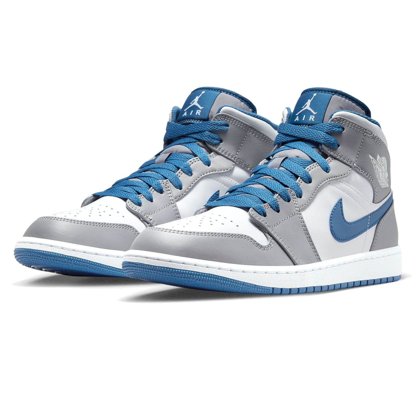 Air Jordan 1 Mid 'Cement True Blue' — UK 3 | EU 35.5 | US 3.5 — Side View