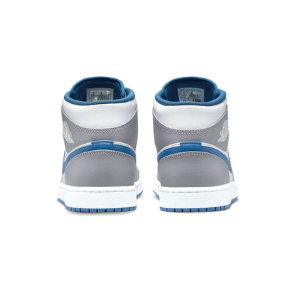Air Jordan 1 Mid 'Cement True Blue' — UK 3 | EU 35.5 | US 3.5 — Top View