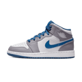 Air Jordan 1 Mid GS 'Cement True Blue' — UK 13.5 | EU 32 | US 1Y — Front View