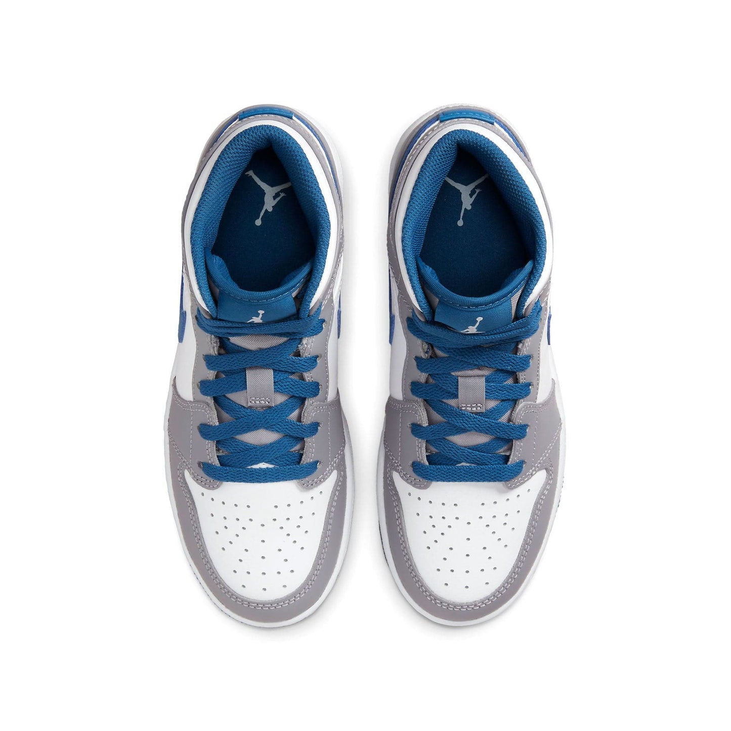 Air Jordan 1 Mid GS 'Cement True Blue' — UK 13.5 | EU 32 | US 1Y — Back View