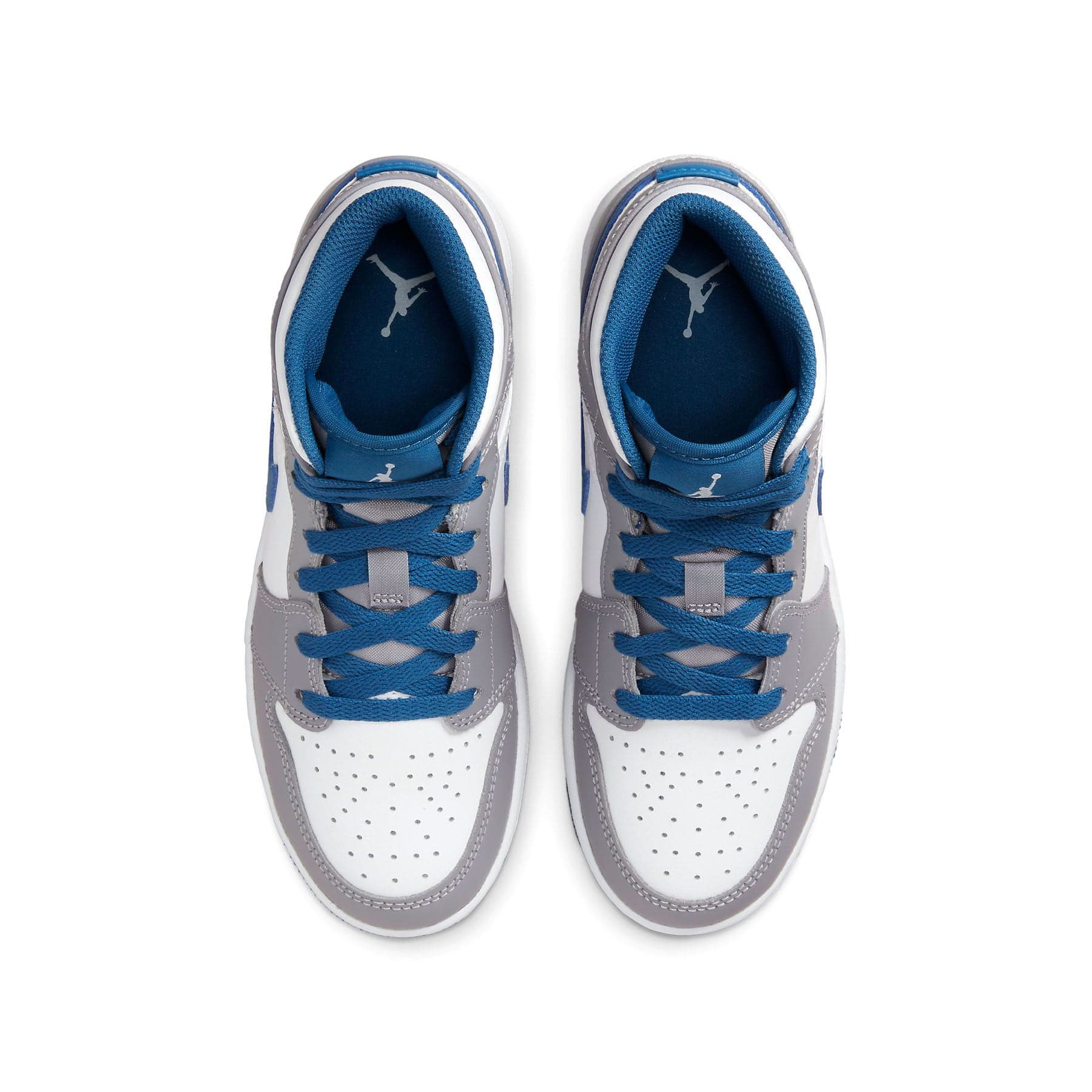 Air Jordan 1 Mid GS 'Cement True Blue' — UK 13.5 | EU 32 | US 1Y — Back View