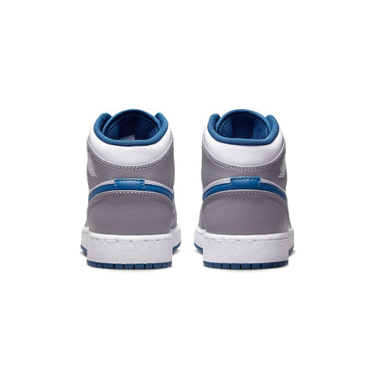 Air Jordan 1 Mid GS 'Cement True Blue' — UK 13.5 | EU 32 | US 1Y — Top View