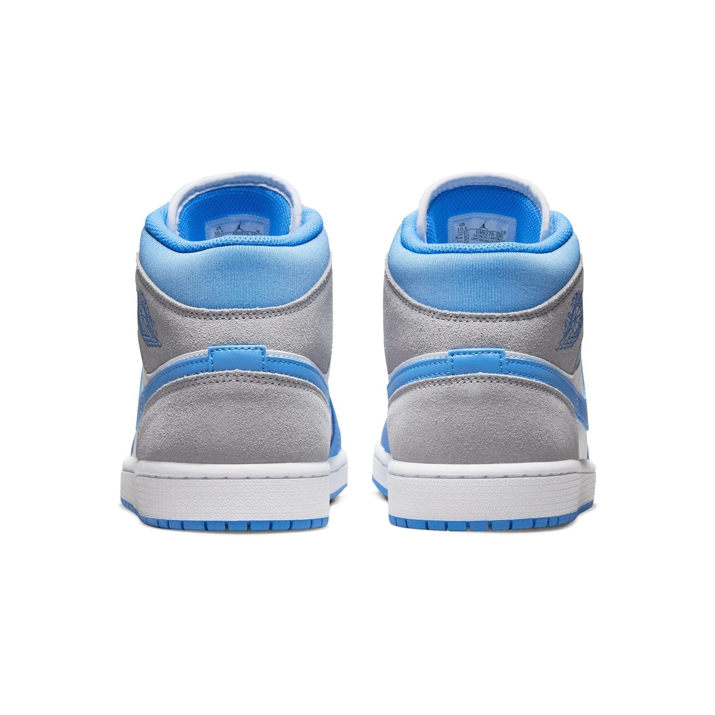 Air Jordan 1 Mid 'University Blue Grey' — UK 3 | EU 35.5 | US 3.5 — Top View
