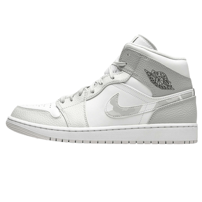 Air Jordan 1 Mid 'Swoosh Logo - Grey Camo' — UK 3 | EU 35.5 | US 3.5 — Front View