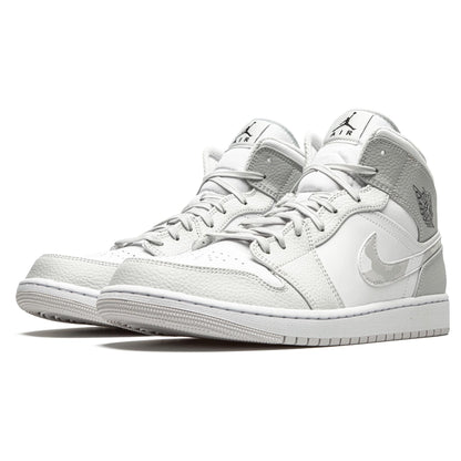 Air Jordan 1 Mid 'Swoosh Logo - Grey Camo' — UK 3 | EU 35.5 | US 3.5 — Side View