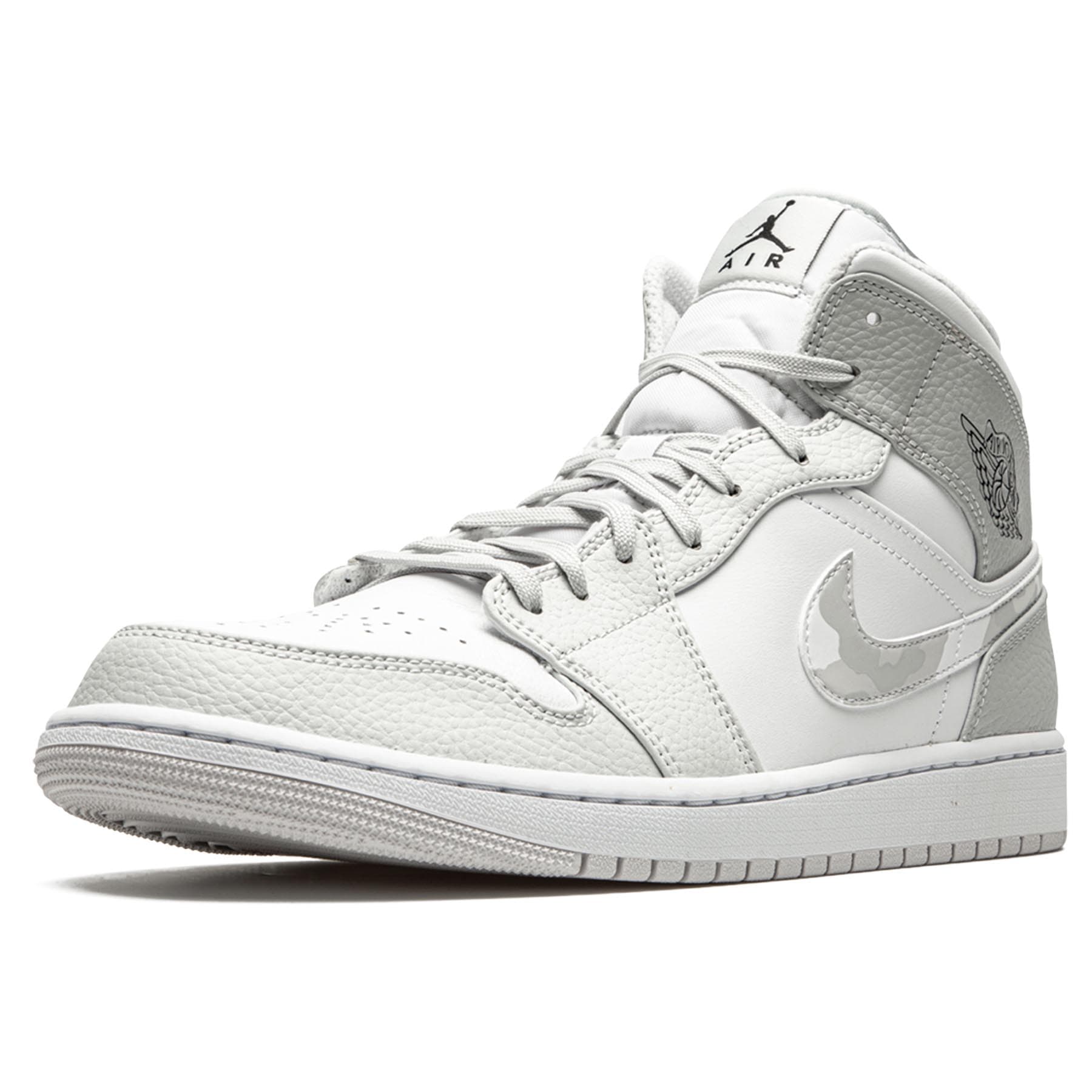 Air Jordan 1 Mid 'Swoosh Logo - Grey Camo' — UK 3 | EU 35.5 | US 3.5 — Top View