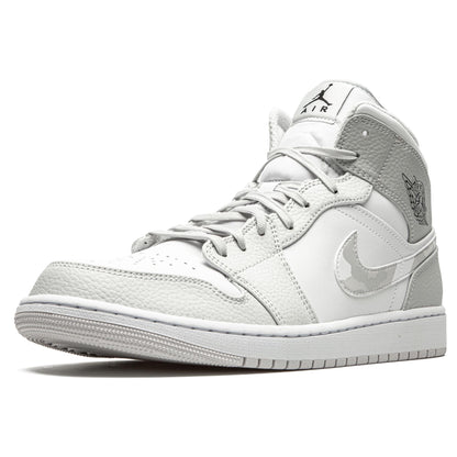 Air Jordan 1 Mid 'Swoosh Logo - Grey Camo' — UK 3 | EU 35.5 | US 3.5 — Top View
