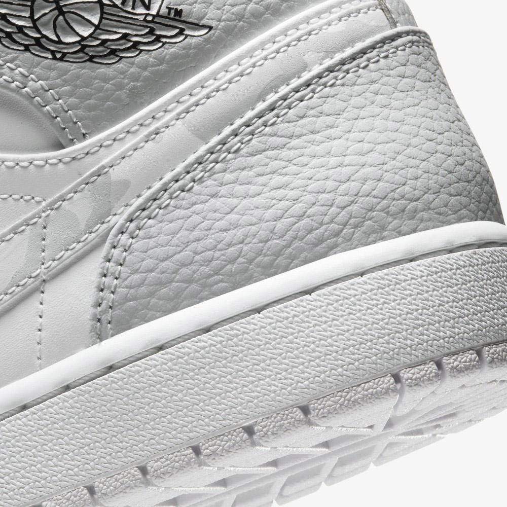 Air Jordan 1 Mid 'Swoosh Logo - Grey Camo' — UK 3 | EU 35.5 | US 3.5 — Lifestyle View