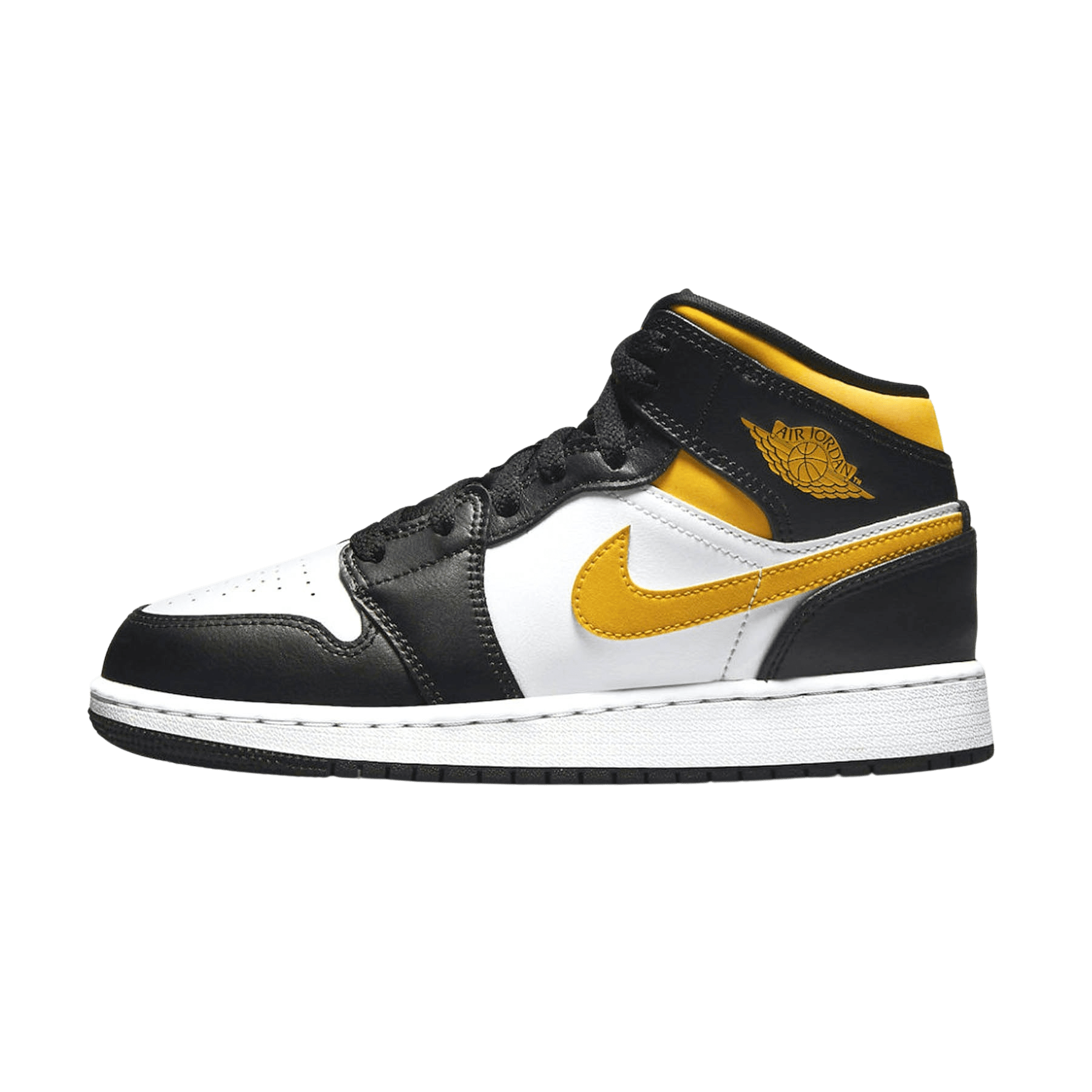 Air Jordan 1 Mid GS 'White Pollen Black' — UK 13.5 | EU 32 | US 1Y — Front View