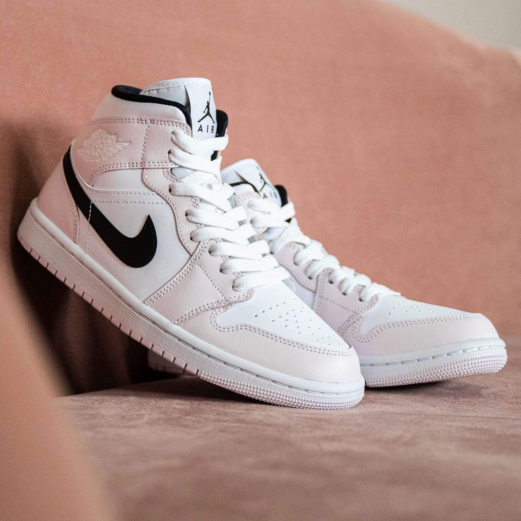 Air Jordan 1 Mid Wmns 'Barely Rose' — UK 2.5 | EU 35.5 | US 5 — Lifestyle View