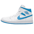 Air Jordan 1 Wmns Mid 'UNC' White Carolina Blue — UK 2.5 | EU 35.5 | US 5 — Front View