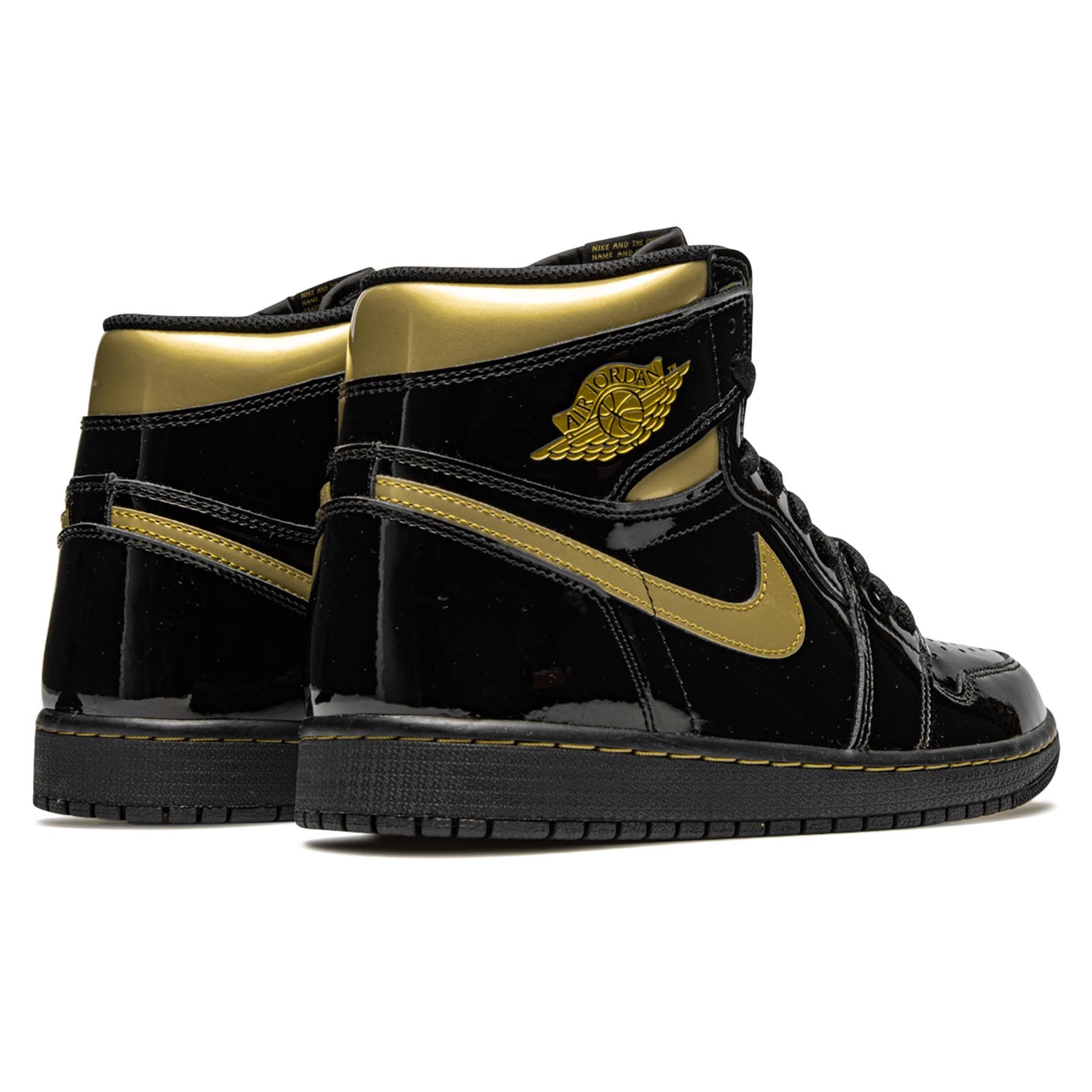 Air Jordan 1 Retro High OG 'Black Metallic Gold' — UK 3 | EU 35.5 | US 3.5 — Back View