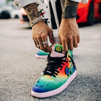 J. Balvin x Air Jordan 1 Retro OG High 'Colores Y Vibras' — UK 3 | EU 35.5 | US 3.5 — Lifestyle View