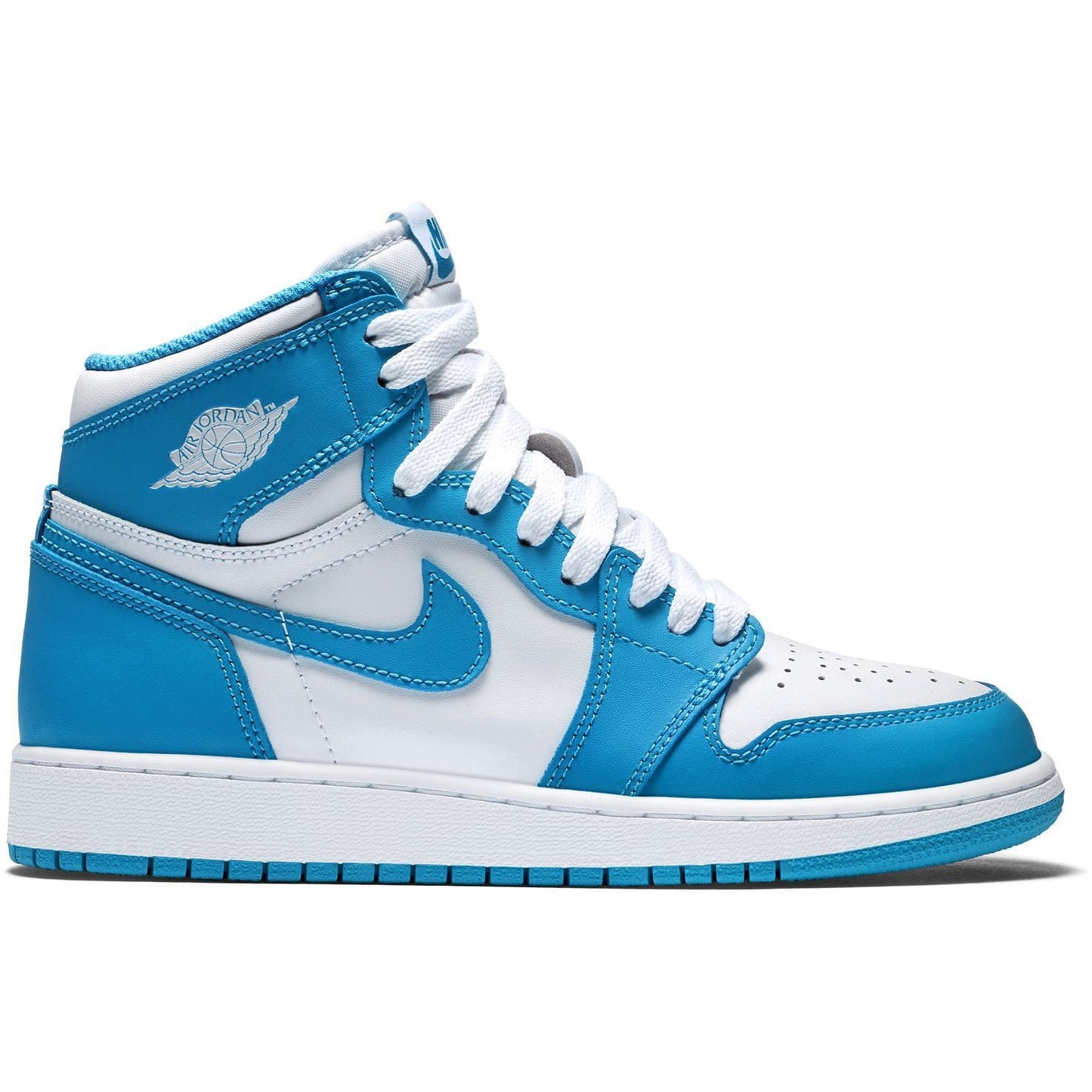 Air Jordan 1 Retro High OG Grade School (White-Powder Blue) — UK 13.5 | EU 32 | US 1Y — Back View