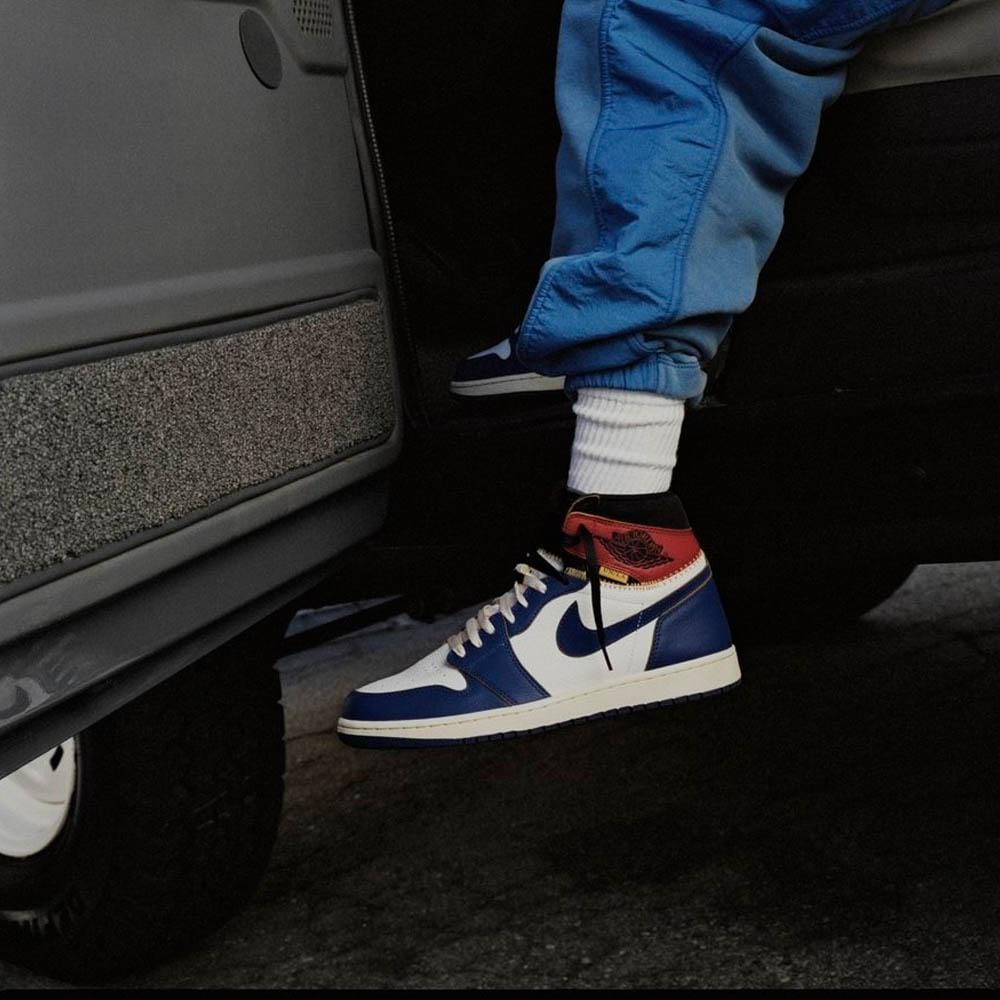 Union LA x Air Jordan 1 Retro High NRG 'Storm Blue' — UK 3 | EU 35.5 | US 3.5 — Lifestyle View