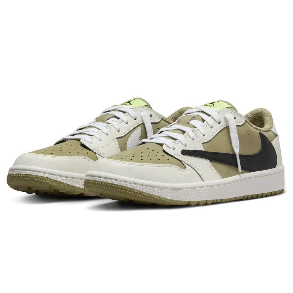 Jordan 1 Retro Low Golf Travis Scott Neutral Olive — 3 UK — Side View