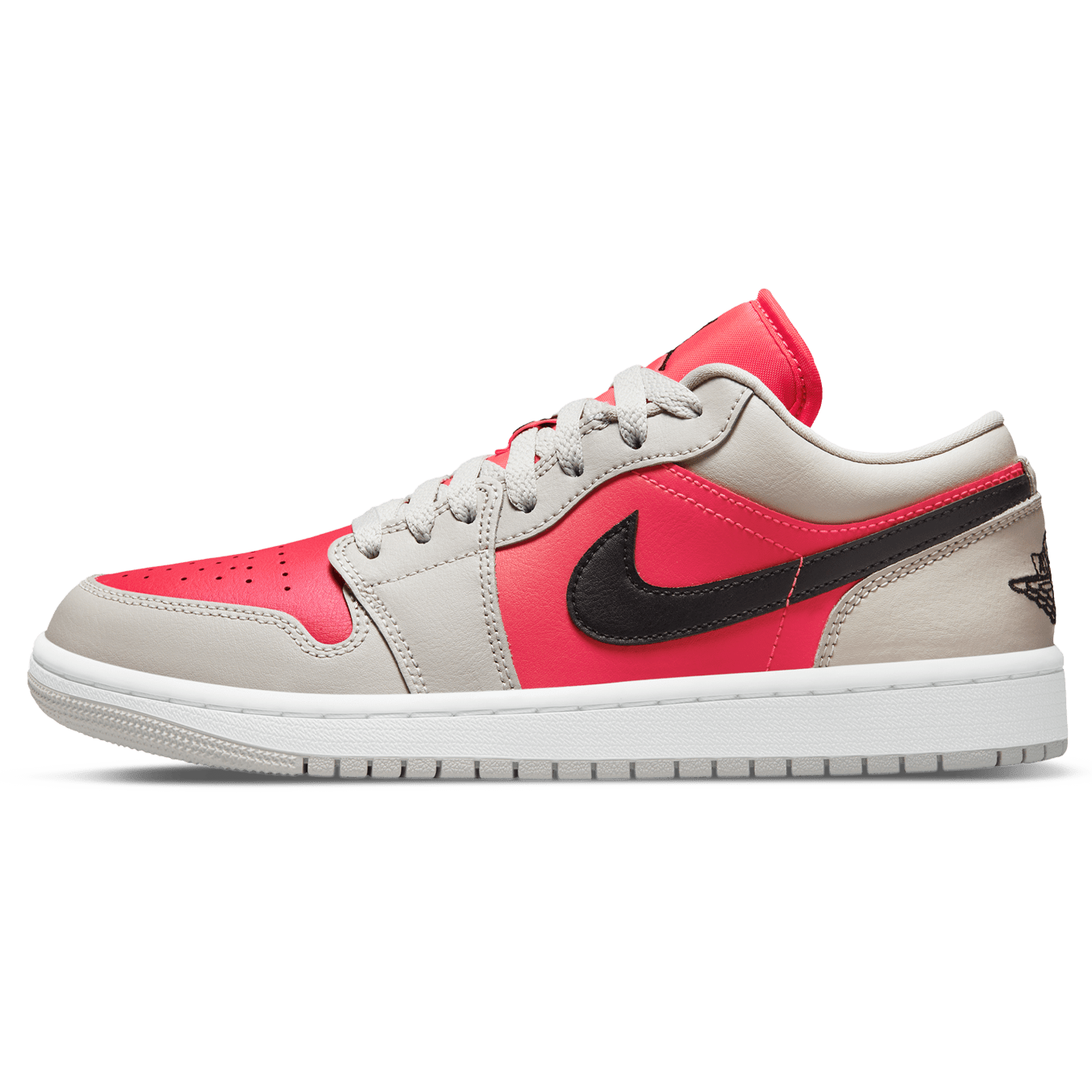Air Jordan 1 Low Wmns 'Light Iron Ore Siren Red' — UK 2.5 | EU 35.5 | US 5 — Front View