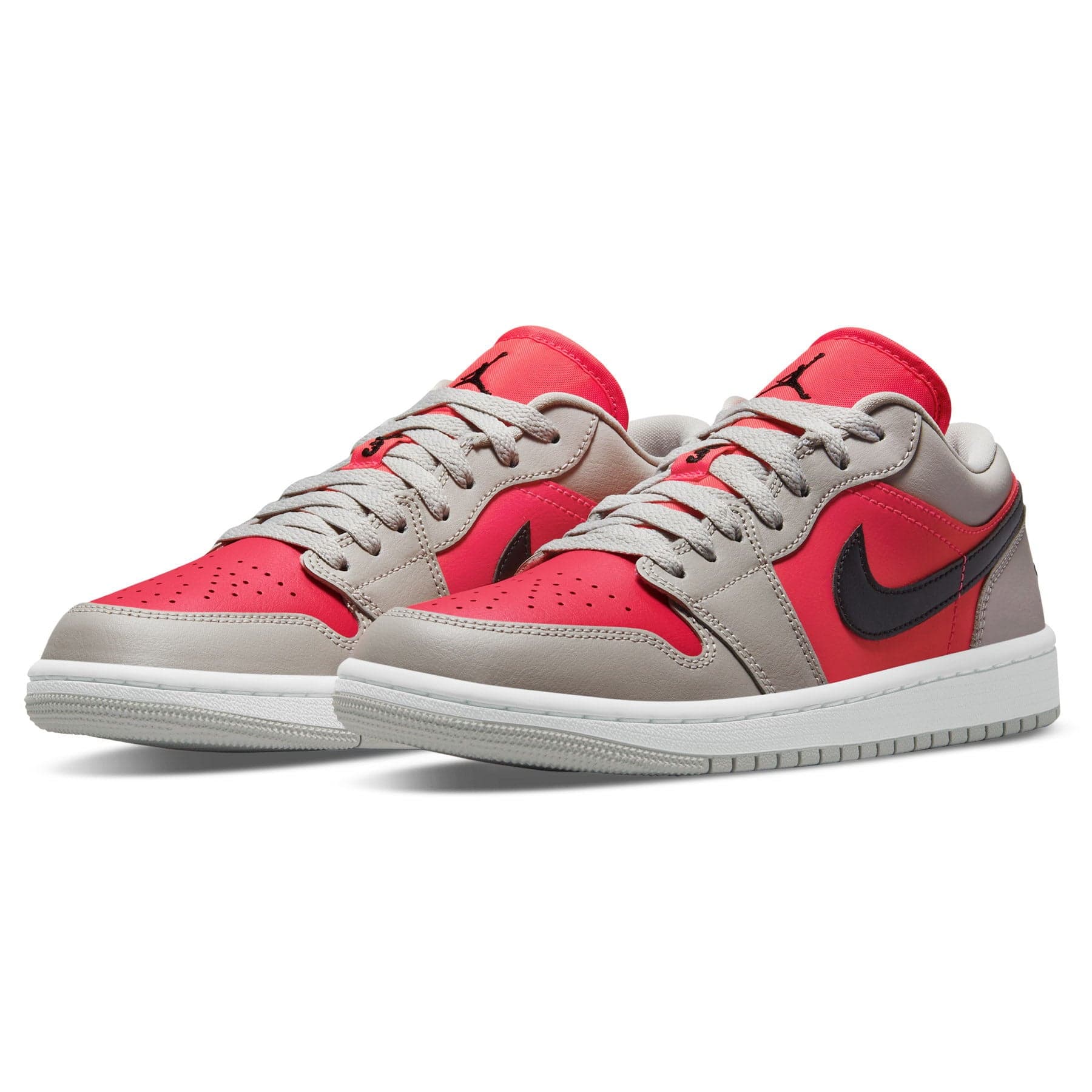 Air Jordan 1 Low Wmns 'Light Iron Ore Siren Red' — UK 2.5 | EU 35.5 | US 5 — Side View