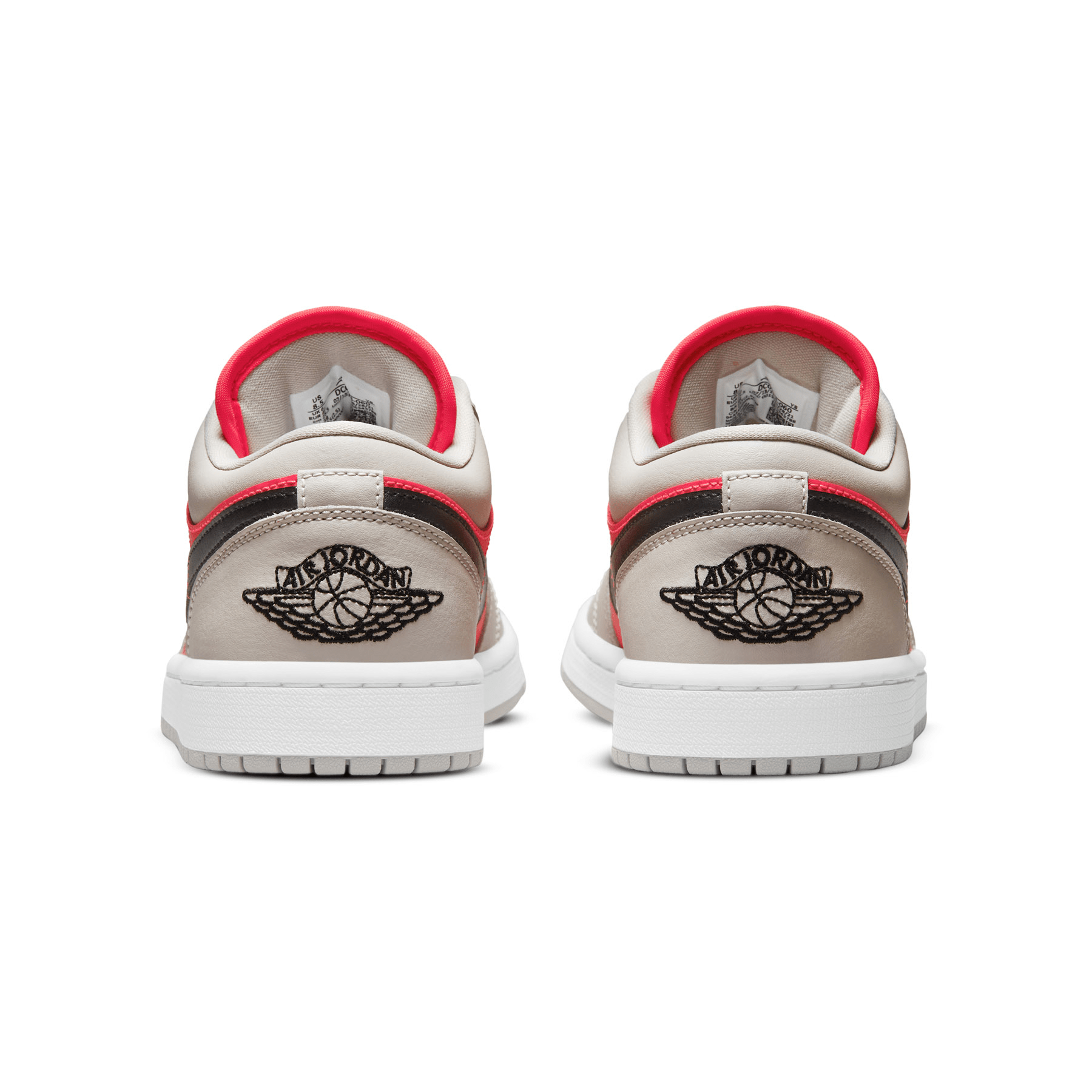 Air Jordan 1 Low Wmns 'Light Iron Ore Siren Red' — UK 2.5 | EU 35.5 | US 5 — Top View