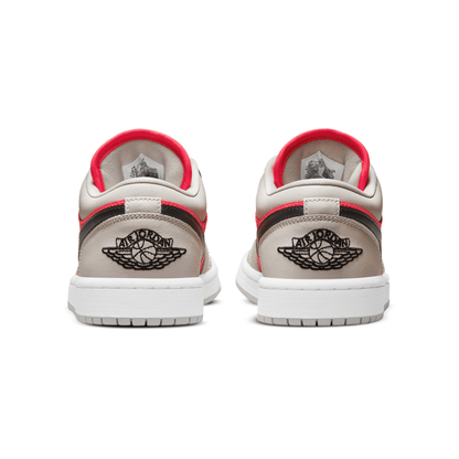 Air Jordan 1 Low Wmns 'Light Iron Ore Siren Red' — UK 2.5 | EU 35.5 | US 5 — Top View